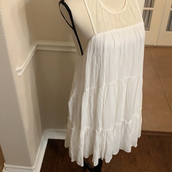En Creme white layered ruffle and lace midi dress MED - Picture 5 of 16